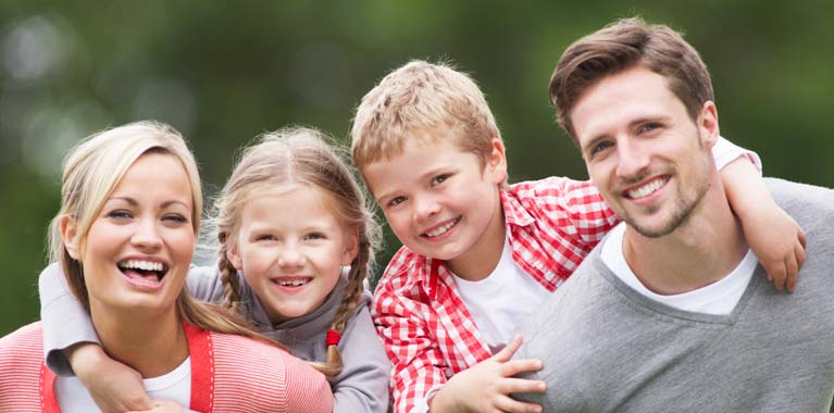 smiling happy family