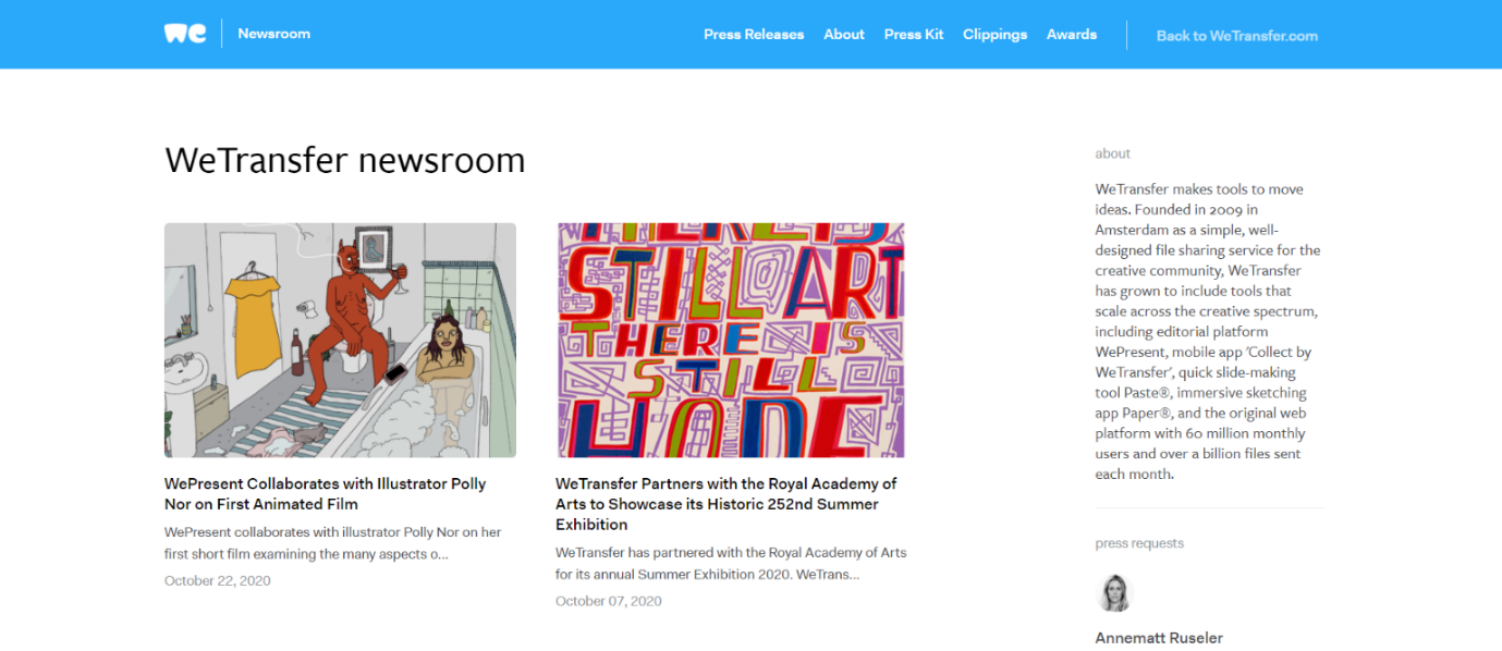 Media page essentials examples