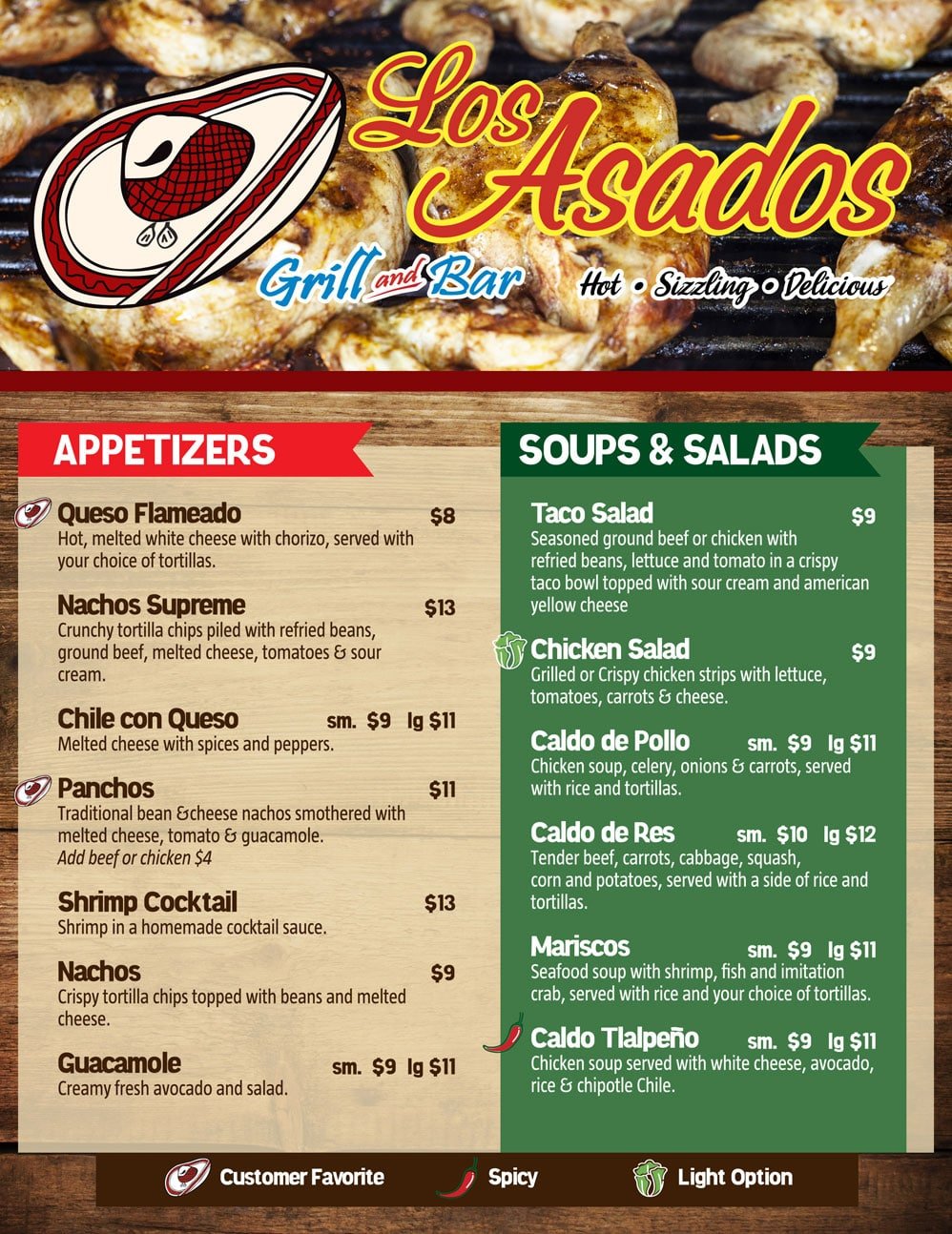 Los Asados Menu