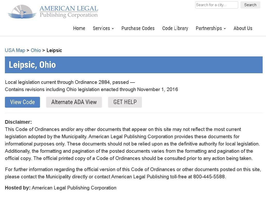 Village of Leipsic, Ohio 45856 Official Government site