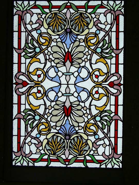 symmetrical leadlight of colorful lines