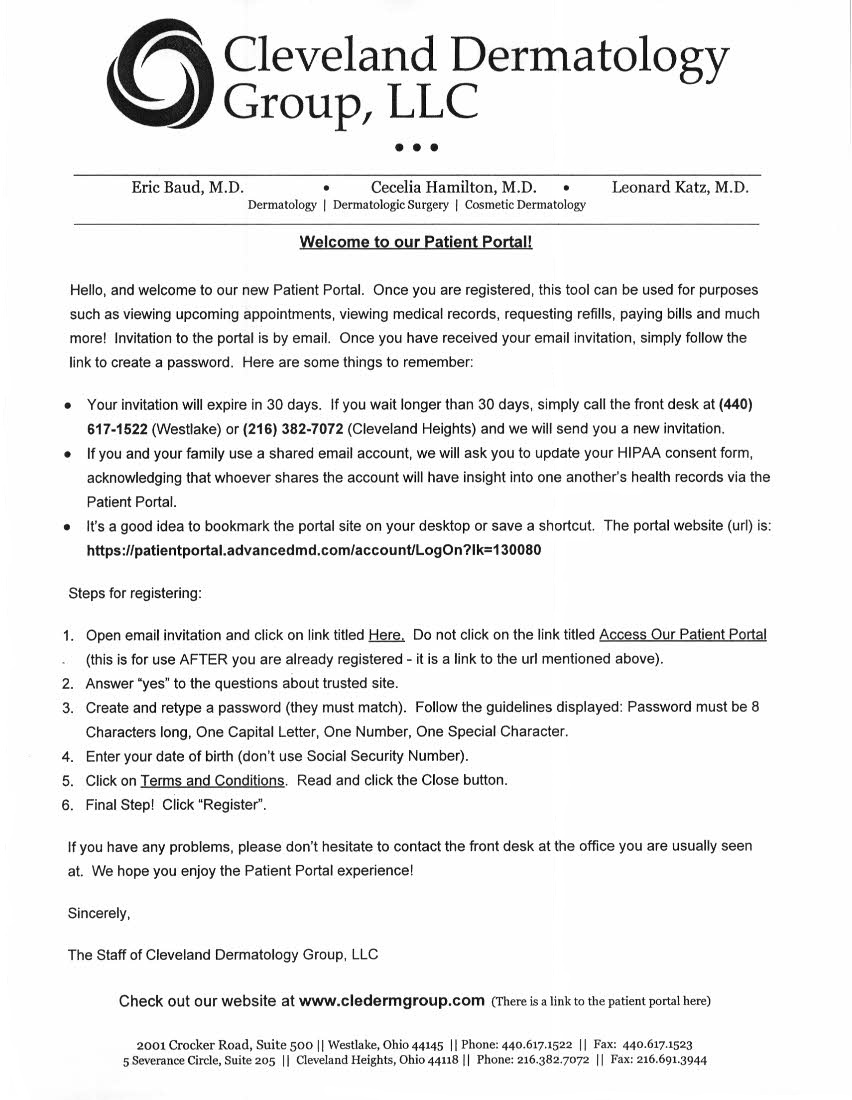 cleveland dermatology group form 1522