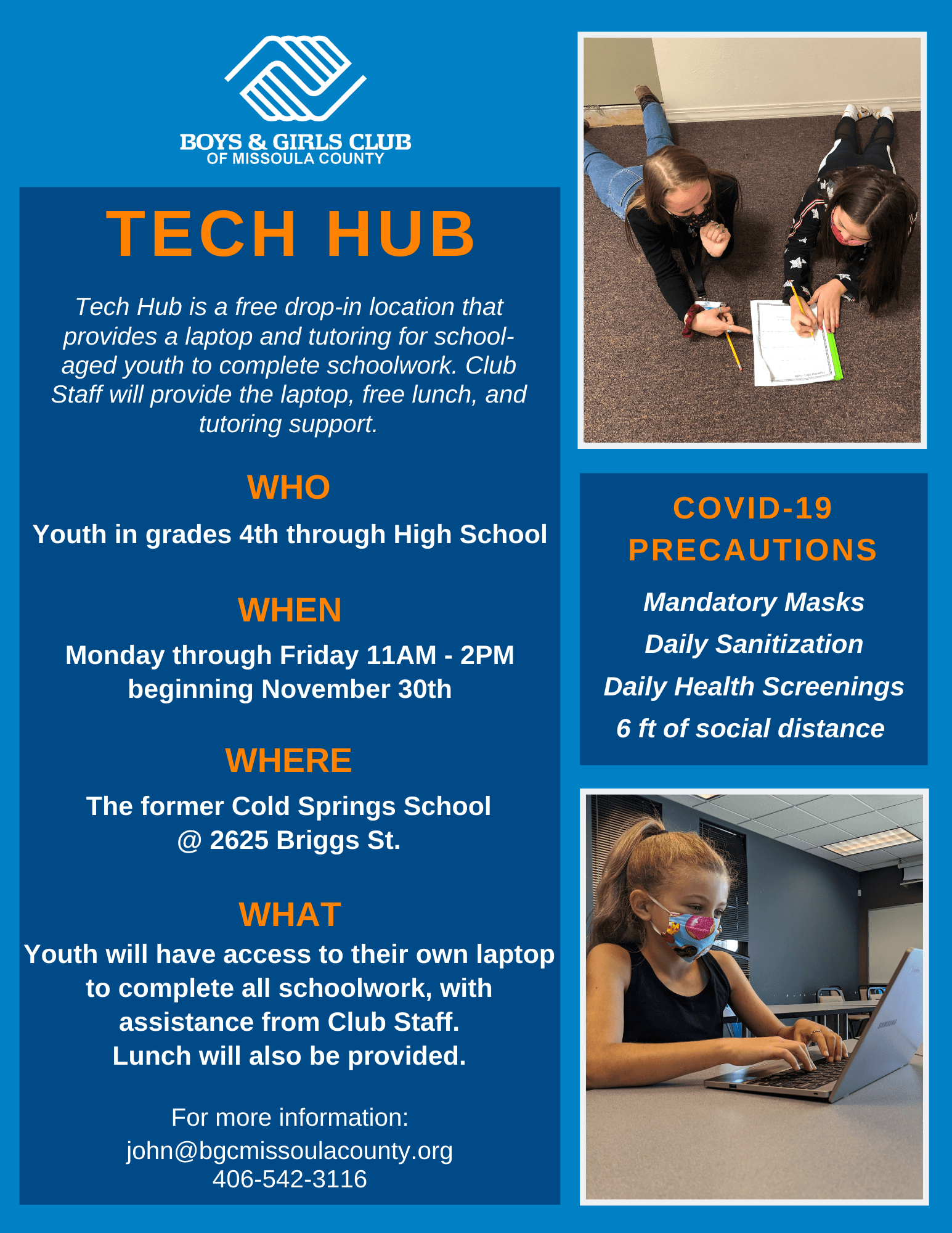 Tech Hub Computer Access and Tutoring for Youth Opening 11/30!