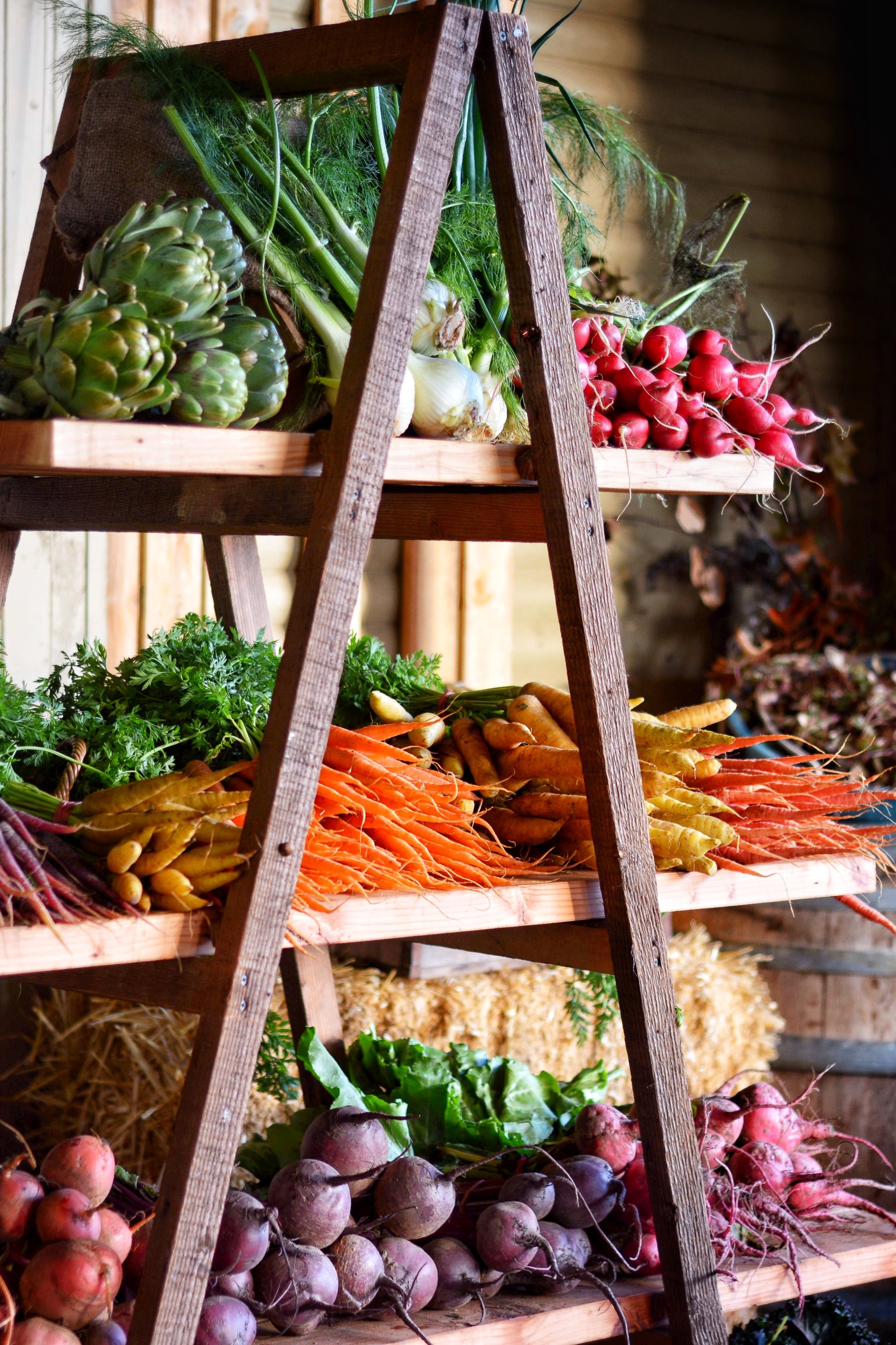 A frame of vegetables