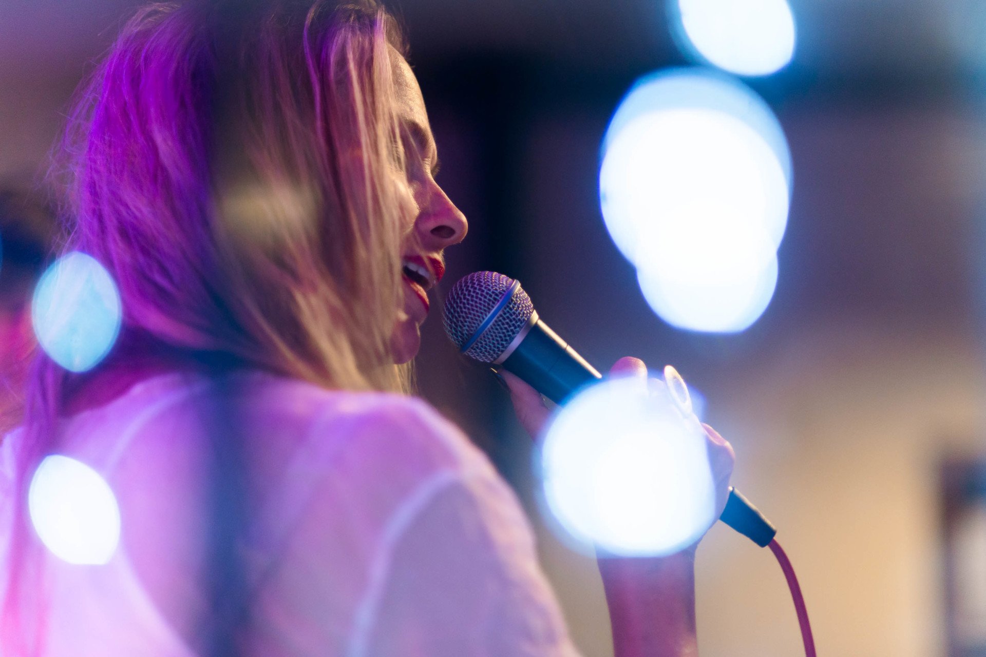 Man holding microphone