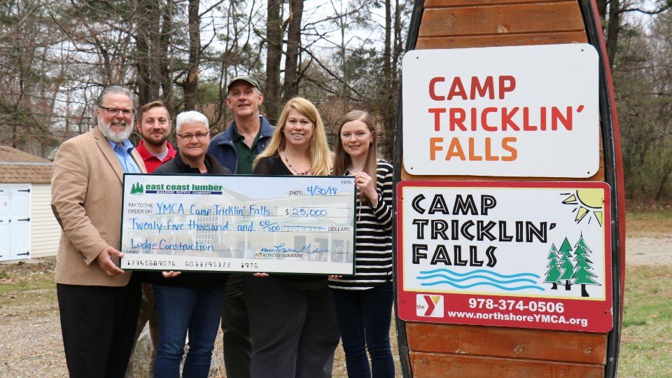 East Coast Lumber Donates 25 000 To Ymca Camp Tricklin Falls For East Coast Lumber S Donation Will Support The Ymca Of North Initiative To Provide Memories Last A Lifetime Through Summer Camp