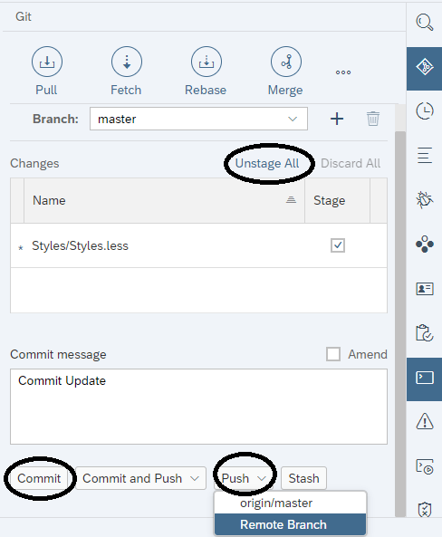 StageAll, Commit, And after Push