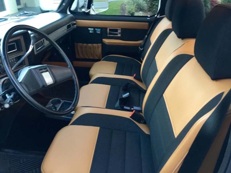 tan and black interior