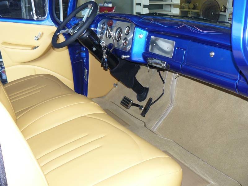 yellow leather seats in car