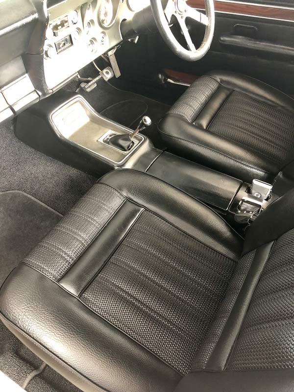 black leather seats