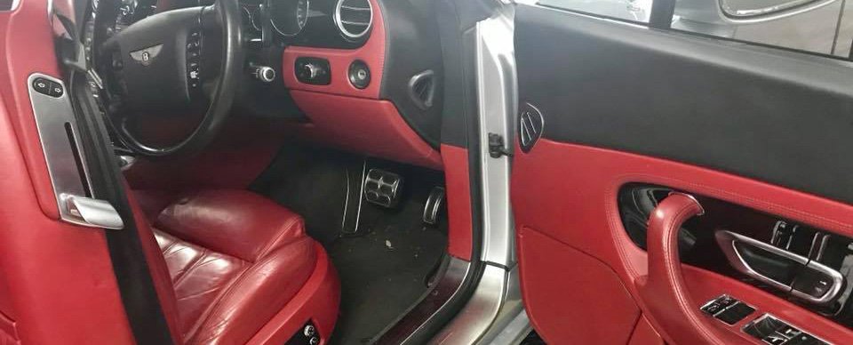 car with red upholstery