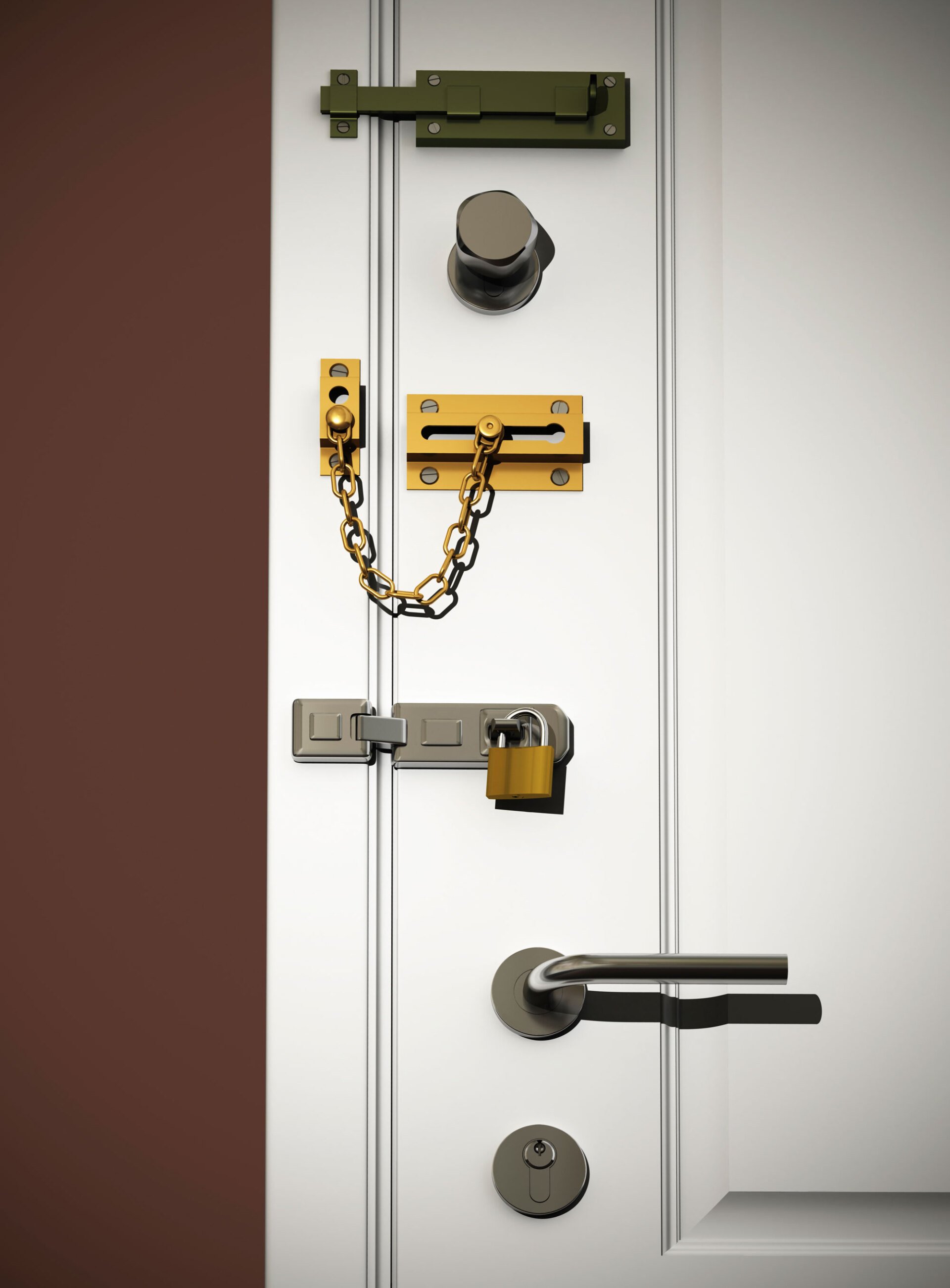 thumbnail image 2 of Mipcase Heavy Duty Door Chain Lock With Windproof Feature - Iron Security Chain With Handle For Home/RV 2 of 9