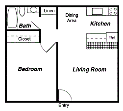 1 bedroom floor plan