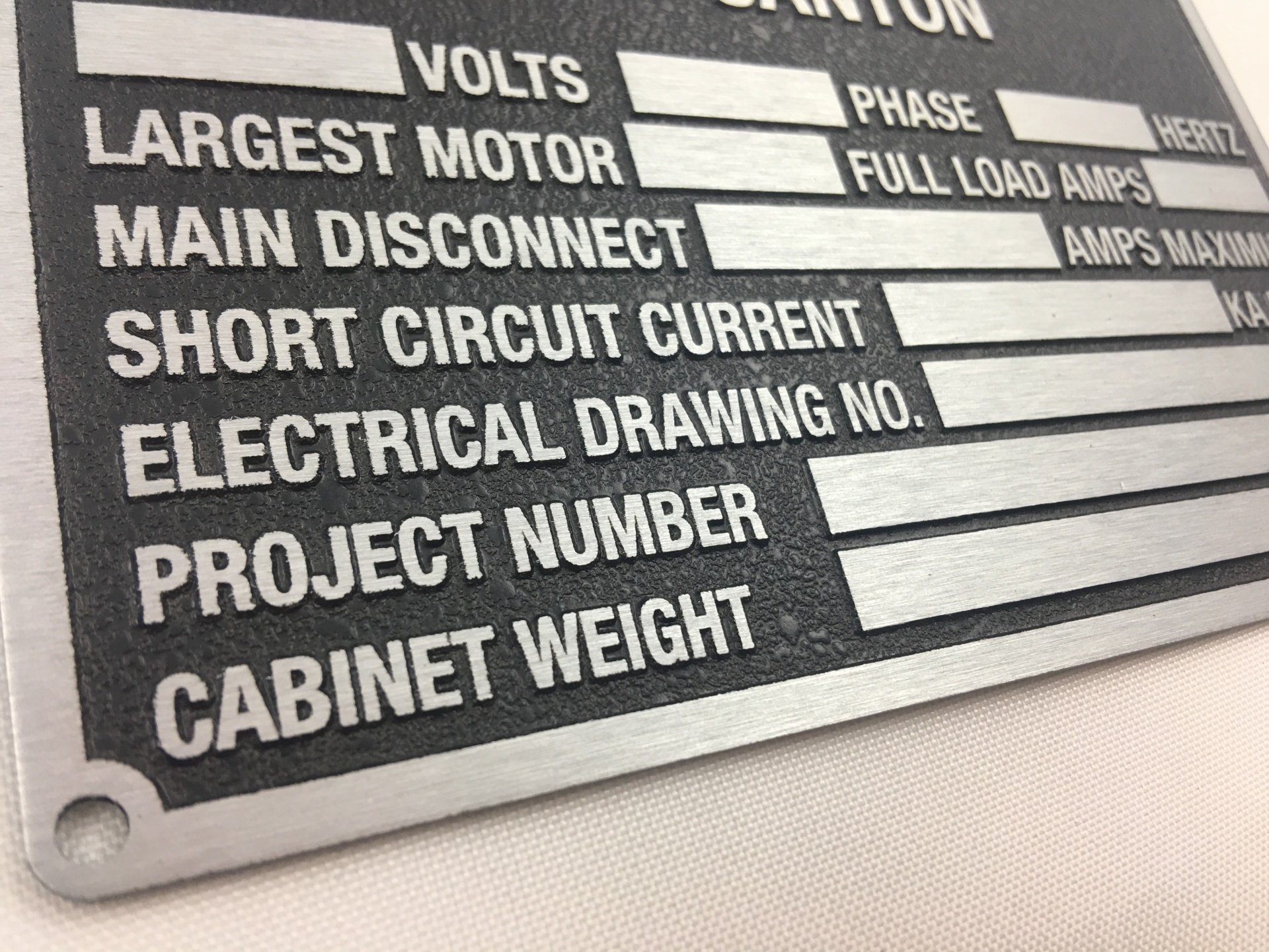 Data Motor Tag VisionMark Nameplate Company