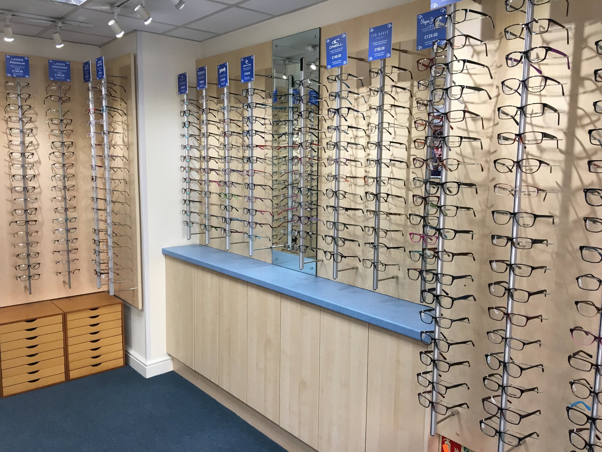 Designer spectacle frames in Bradford on Avon