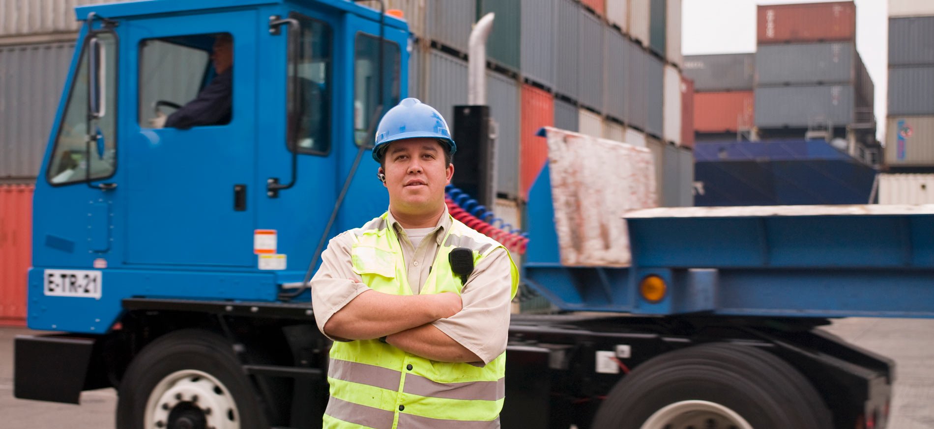 worker with truck and cargo