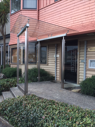 Stained Glass window in a bathroom