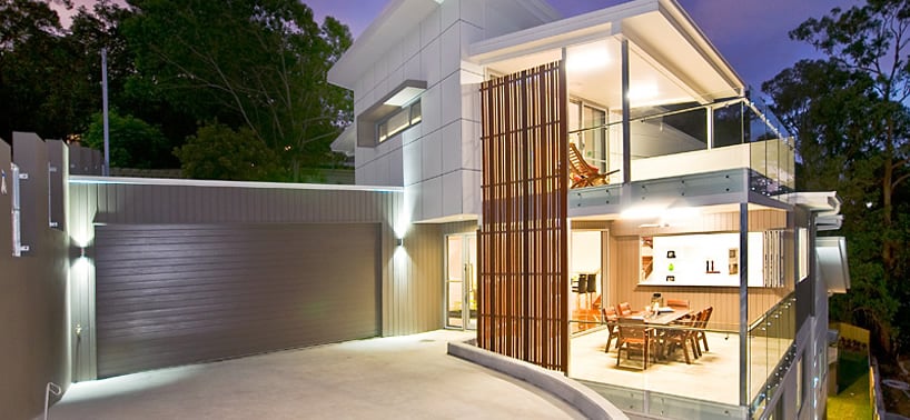 Frameless glass balcony with fixed stand off pins