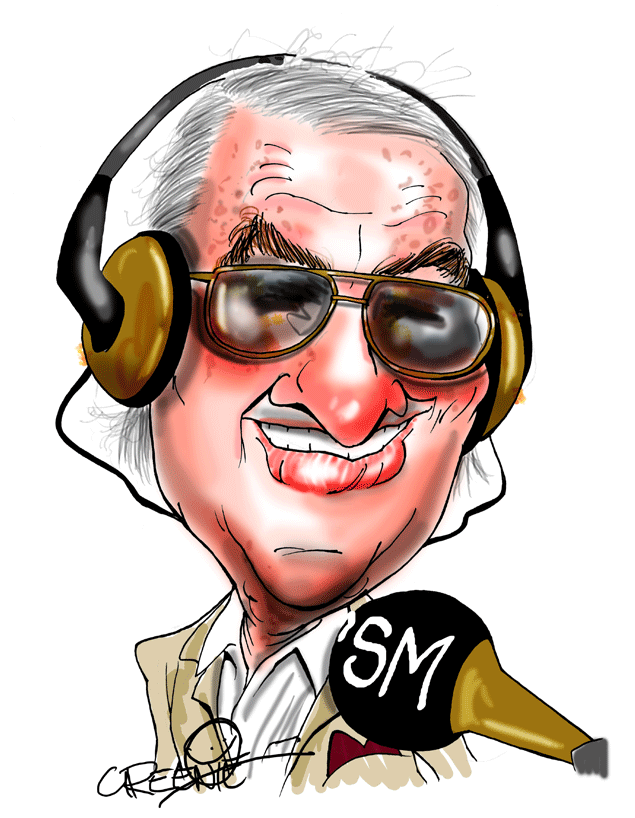 caricatures John Laws by cartoonist David Green