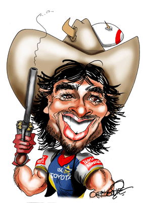 Johnathan Thurston caricature by David Green