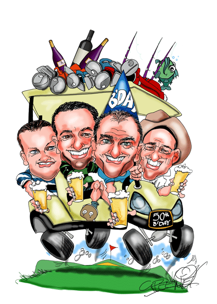 Caricature car and bikes cartoons by David Green.