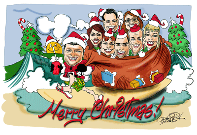 family group business caricatur