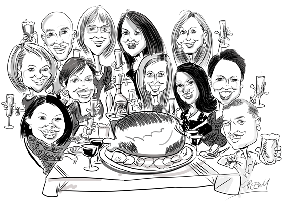 Hand Drawn original caricatures by David Green