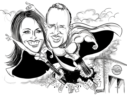 Hand Drawn original caricatures by David Green