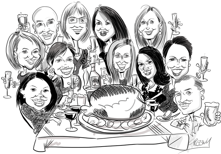 Caricature from photos by cartoonist David Green Gallery