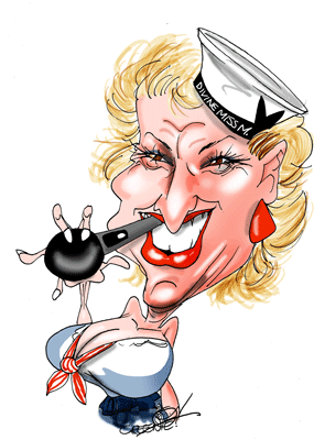 Bette Midler caricature by cartoonist David Green
