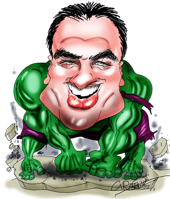 CELEBRITY birthday of the week lou ferrigno as the hulk a caricature by david green