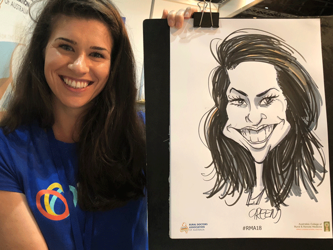 Caricature cartoonist for events with David Green