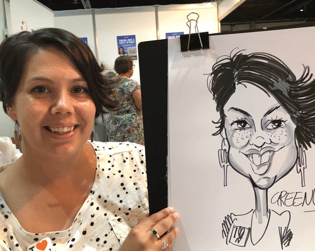 Caricature cartoonist for events with David Green