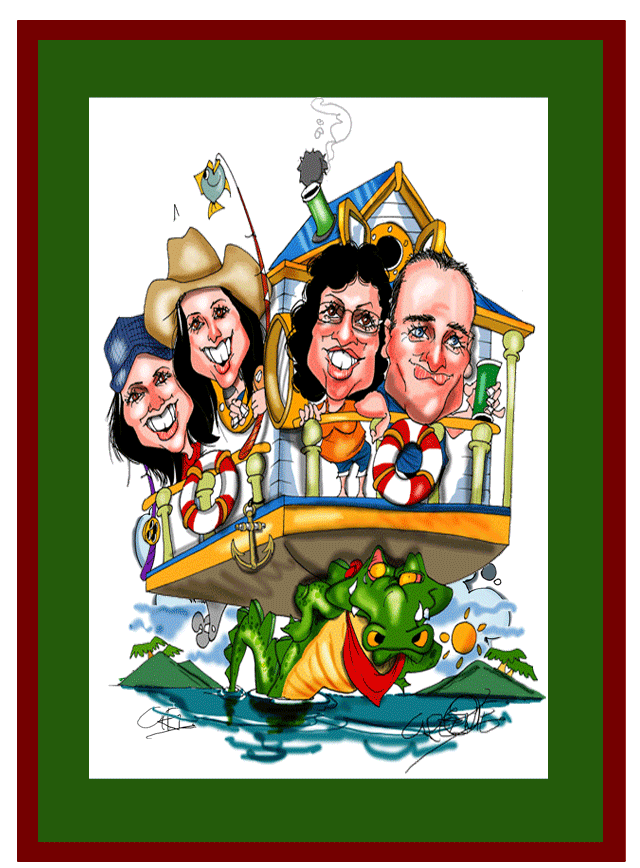 Framed caricatures delivered throughout Australia by cartoonist David Green