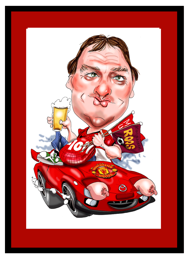 Framed caricatures delivered throughout Australia by cartoonist David Green