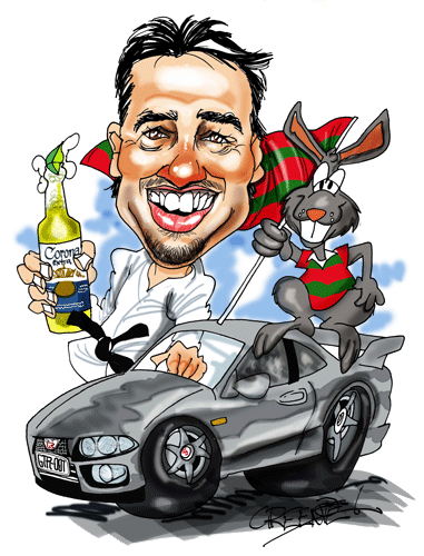 Caricature car and bikes cartoons by David Green.