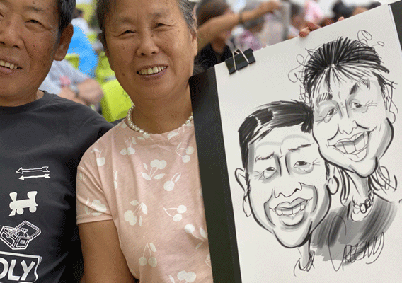 Wedding hire caricatures by caricature artist David Green