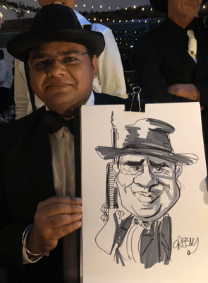 Caricature hire artist cartoonist for events.