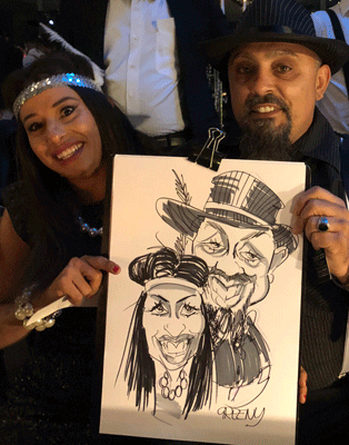 Caricature cartoonist for events with David Green