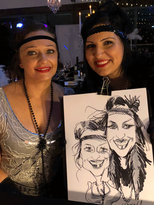 Caricature cartoonist for events with David Green