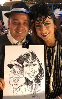 Caricatures hire cartoonist David Green a collection of live events caricatures in a gallery