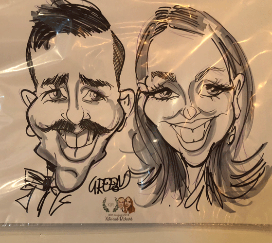 Caricature hire artist cartoonist for events.