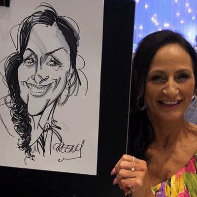 Caricature cartoonist for events with David Green