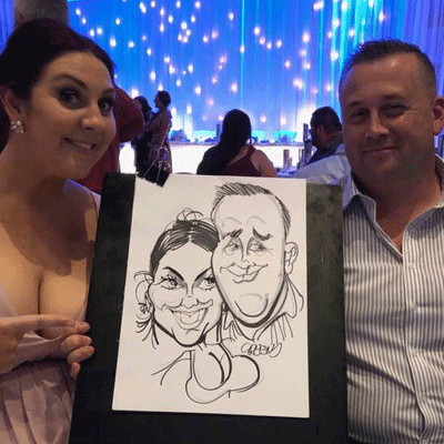 Caricature cartoonist for events with David Green