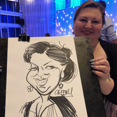 Caricature cartoonist for events with David Green
