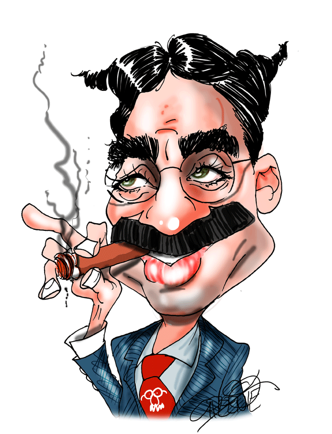 celebrity birthday caricature Groucho Marx by caricature cartoonist David Green
