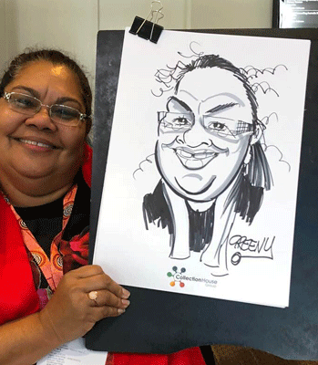Caricature hire artist cartoonist for events.