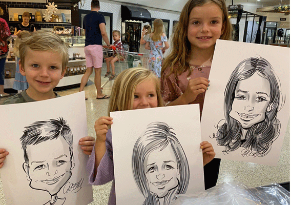 Kiddies Caricature Parties with cartoonist David Green