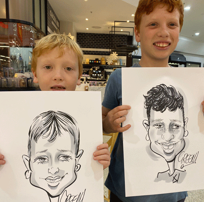 Kiddies Caricature Parties with cartoonist David Green
