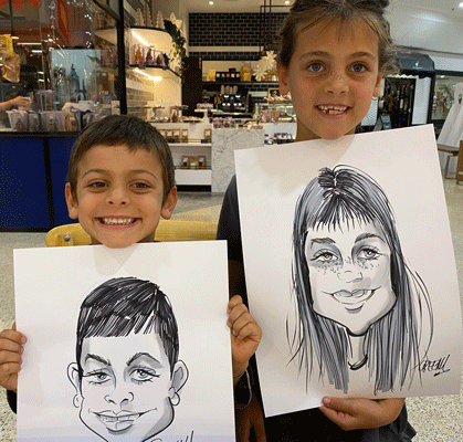 Kiddies Caricature Parties with cartoonist David Green